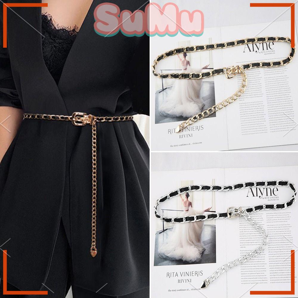 Thắt Lưng Dây Xích Kim Loại Dài Thiết Kế Sang Trọng Dành Cho Nữ