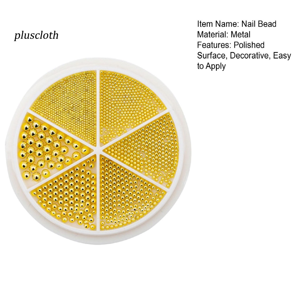 1 Hộp Hạt Tròn 3D Nhiều Kích Cỡ Trang Trí Móng Tay 0.8-3mm