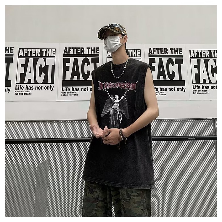 Áo Thun cotton Sát Nách Phong Cách hip hop Cá Tính Cho Nam