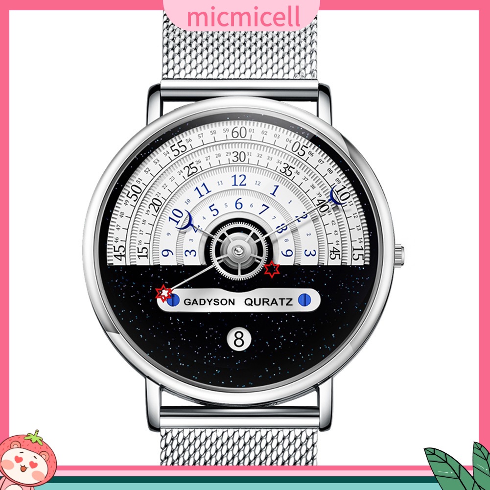 Đồng Hồ quartz Nam Hiển Thị Ngày Thời Gian Bán Ngày Màu Trắng Đen