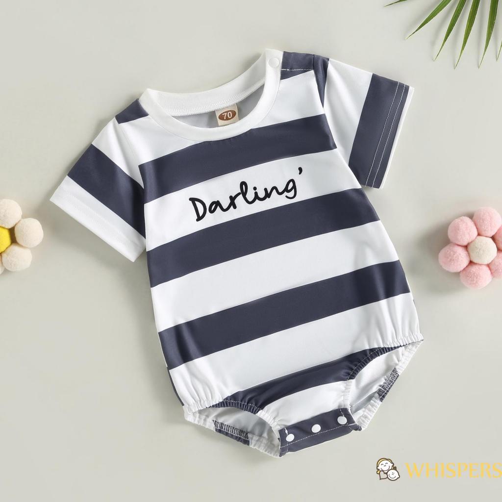 Bộ Áo Liền Quần Ngắn Tay In Chữ Phong Cách Đường Phố Thời Trang Mùa Hè Cho Bé 0-18 Tháng Tuổi