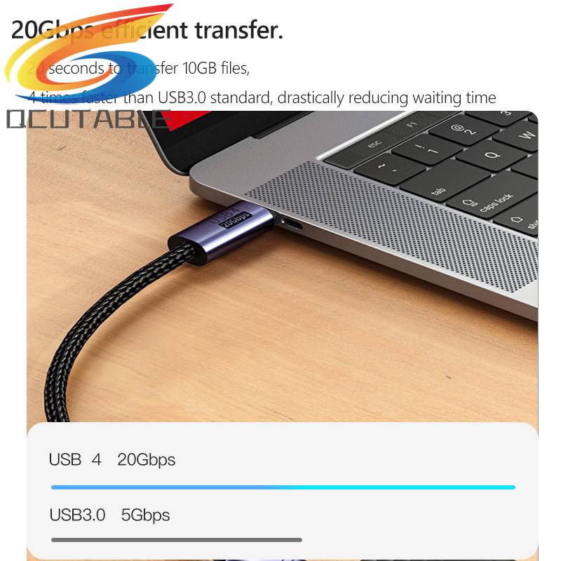 Cáp Sạc Nhanh 20Gbps 8K 60Hz PD 100W USB 4.0 Type-C Male Sang Male