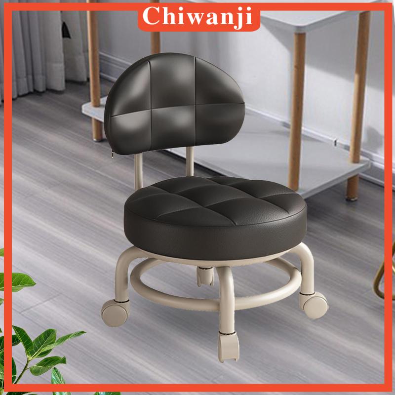 [Chiwanji] Ghế Xoay Tròn Thấp Làm Sạch Với Tựa Lưng Cho Tiệm Cắt Tóc /