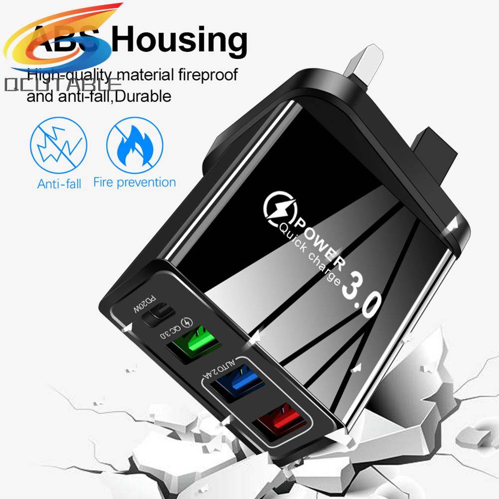 Củ Sạc Nhanh 3 Cổng USB 3.1A PD Type-C Cho Điện Thoại