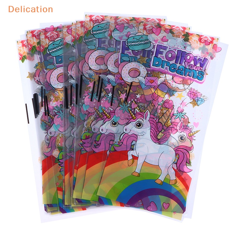 Set 50 túi kẹo cookie ELEBUY chủ đề Unicorn nàng tiên cá làm quà cho bé tốt nghiệp sinh nhật