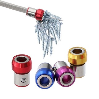 New 4pcs 6.35mm Screwdriver Bit Magnetic Ring Screws Drill Bit Magnetizer Magnet