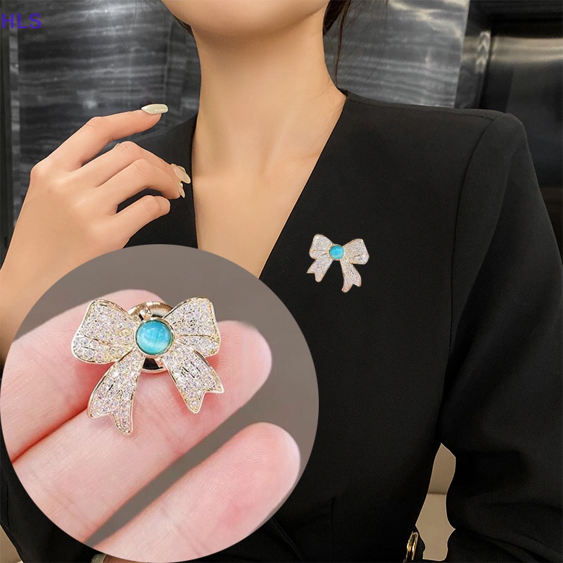 Ghim Cài Áo Hình Nơ Đính Đá Opal Thời Trang Cho Nữ