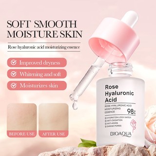 Tinh Chất Hoa Hồng BIOAQUA Hyaluronic Acid Dưỡng Ẩm Làm Trắng Và Cải Thiện Làn Da Khô 30ml
