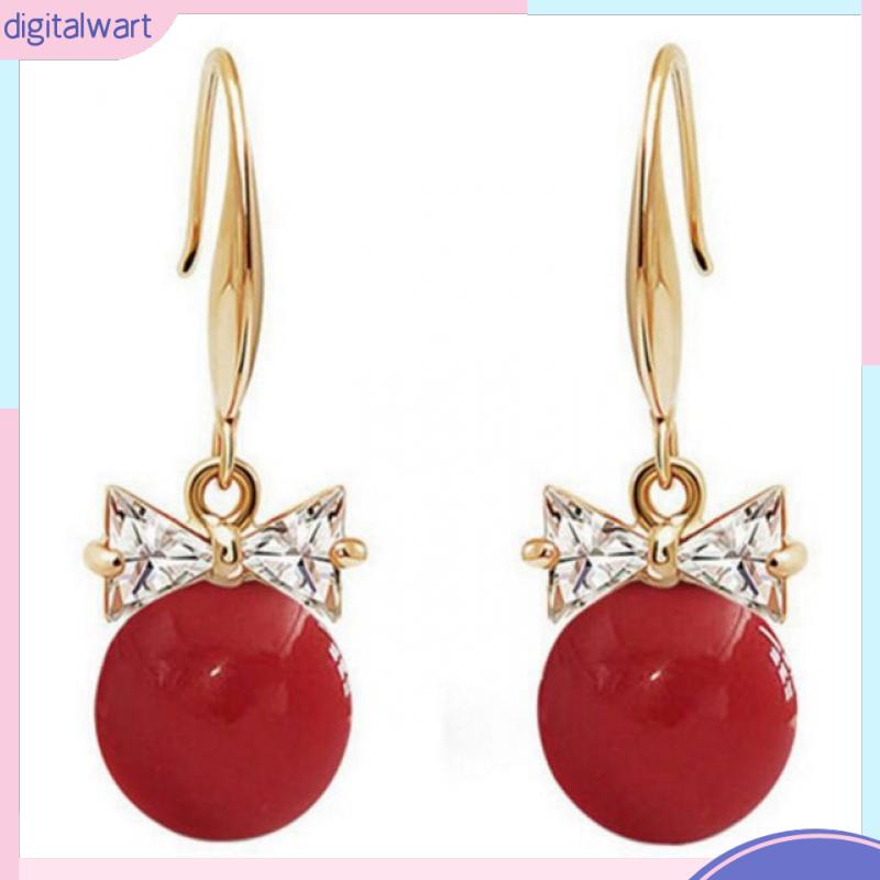 Đôi Bông Tai Hình Chiếc Nơ Đính Đá / Ngọc Trai Thời Trang Cho Nữ