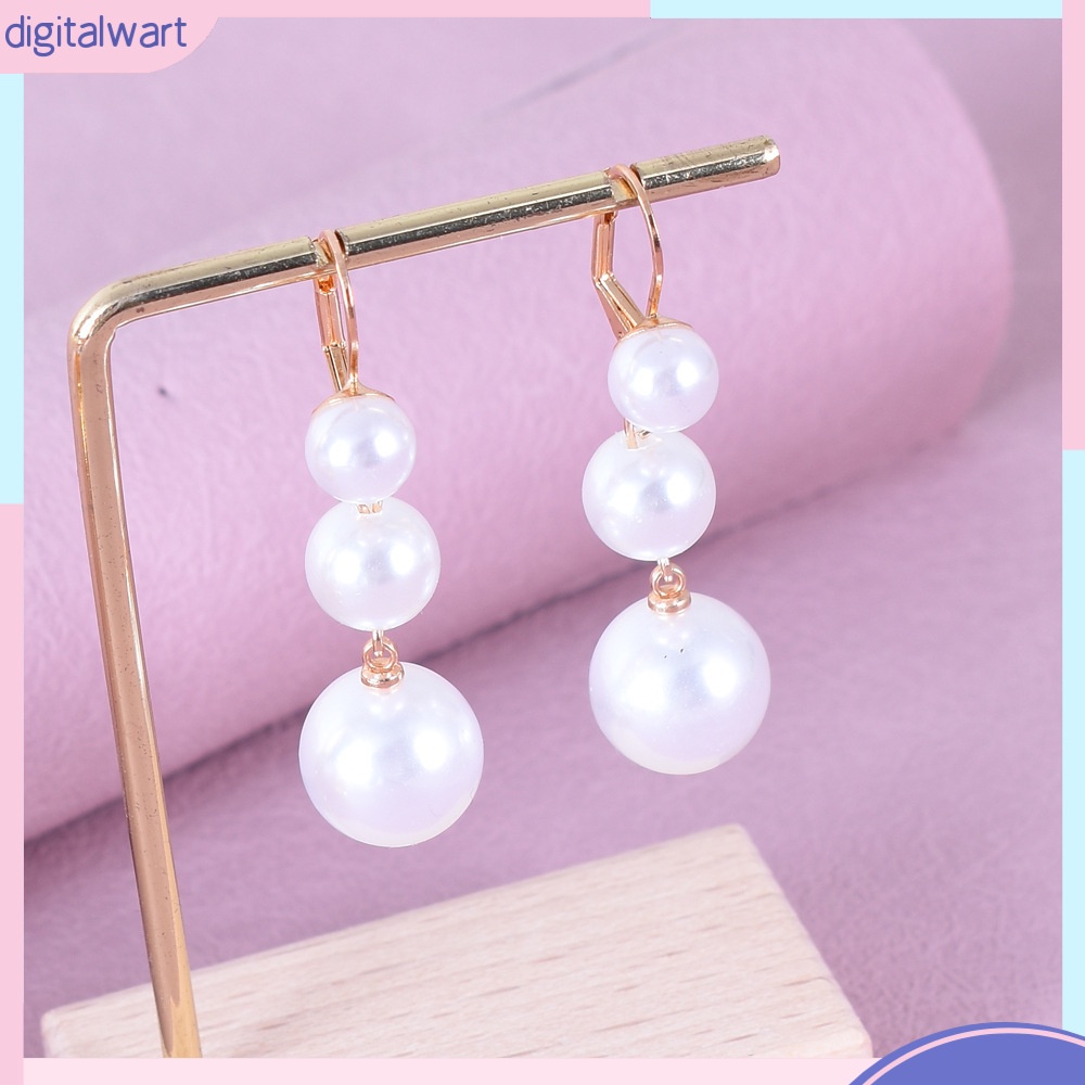 [DG] Bông Tai Dáng Dài Tua Rua Đính Ngọc Trai Cổ Điển Hợp Thời Trang Cho Nữ