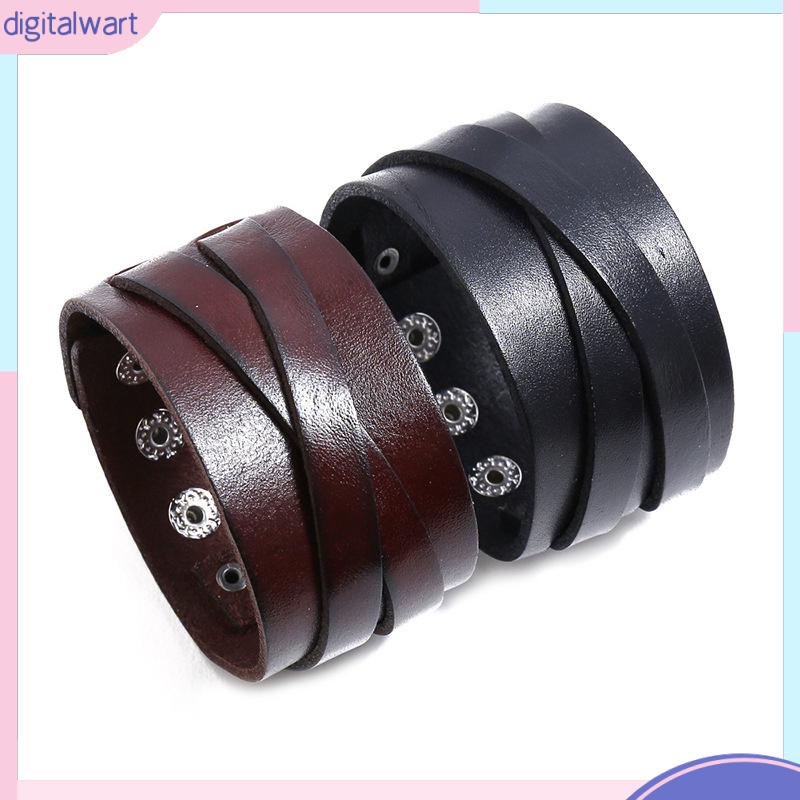 Vòng Tay Da Thiết Kế Đơn Giản Sáng Tạo Cho Nam