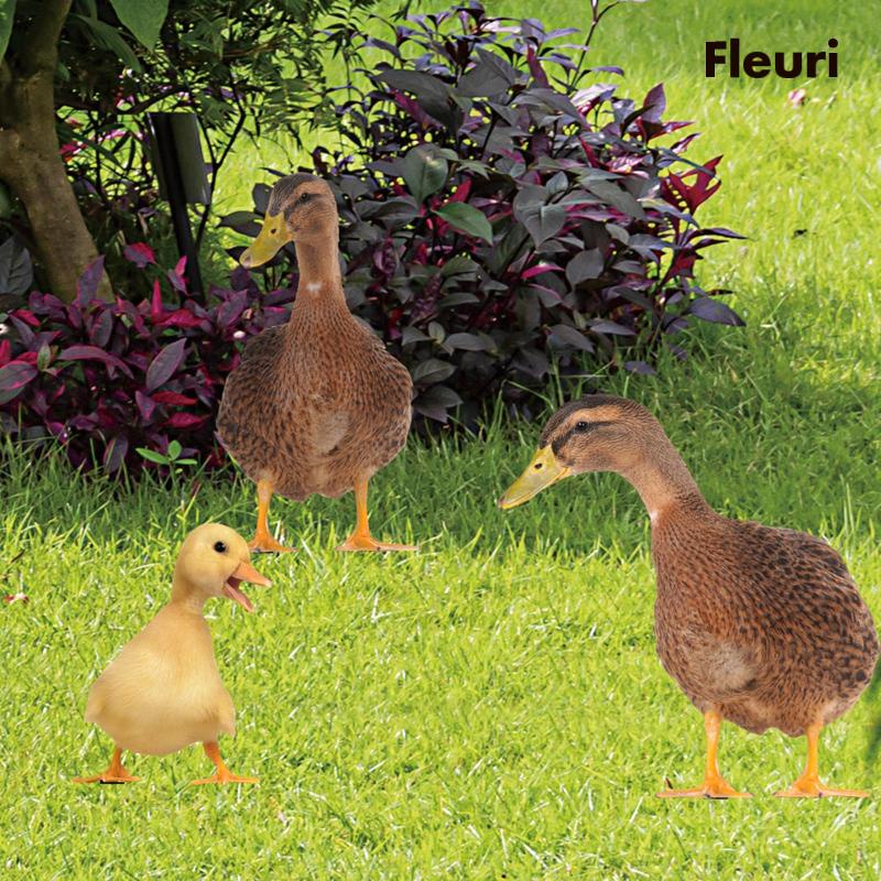 Bộ 3 Bức Tượng Vịt Dùng Trang Trí Lối Đi Sân Vườn
