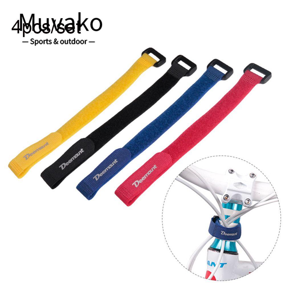 MUVAKO Set 4 Dây Thắt Cố Định Cáp Phanh Chống Trượt Chất Liệu nylon Có Thể Tái Sử Dụng