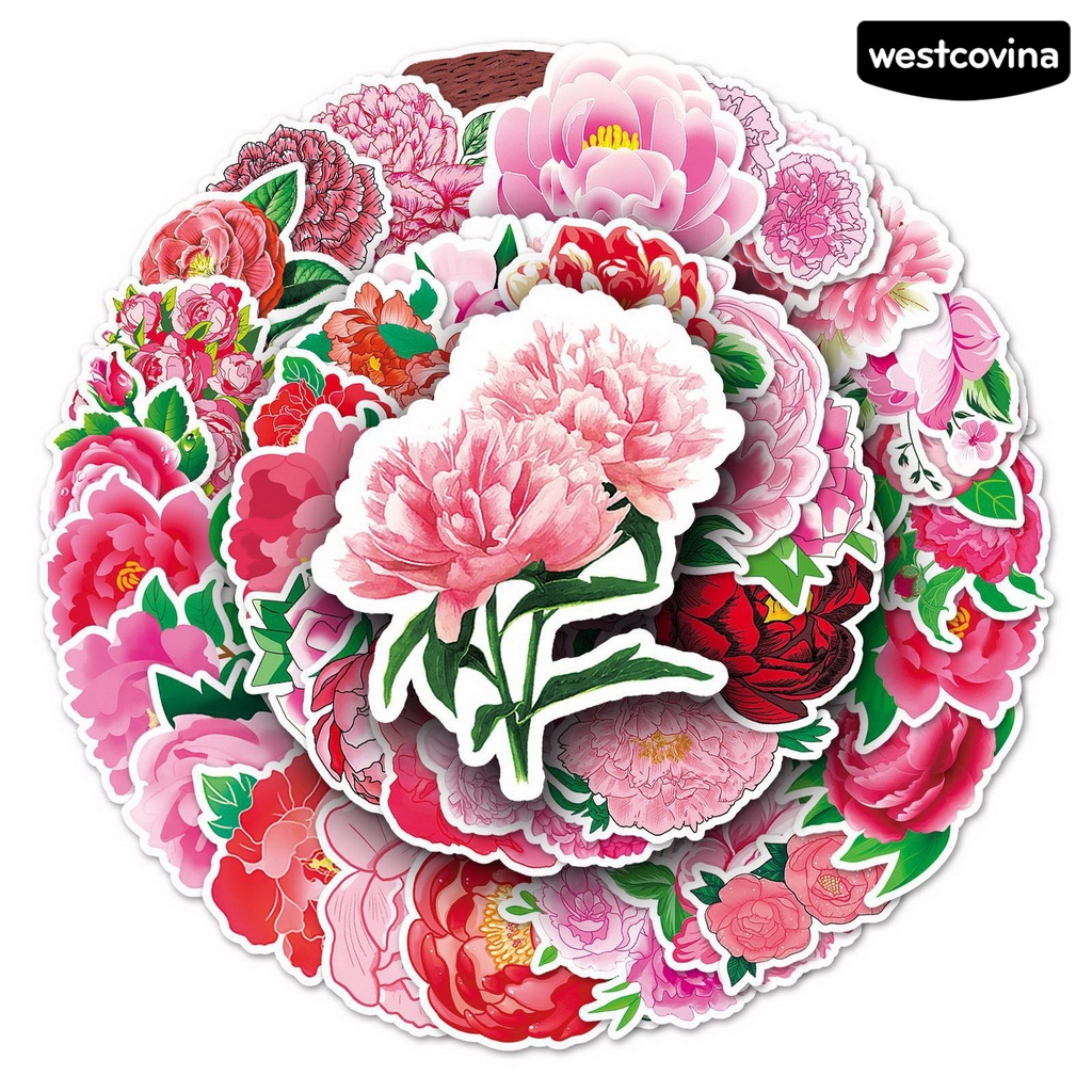 [WSTN]✎Bộ 50 Miếng Dán Chống Thấm Nước Tự Dính Trang Trí Cho Điện Thoại / Vali