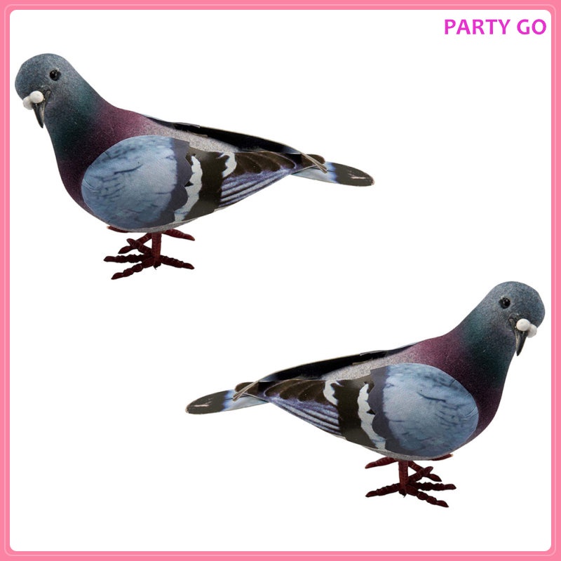 Bộ 2 Mô Hình Chim Bồ Câu Nhân Tạo Mini Trang Trí Giáng Sinh