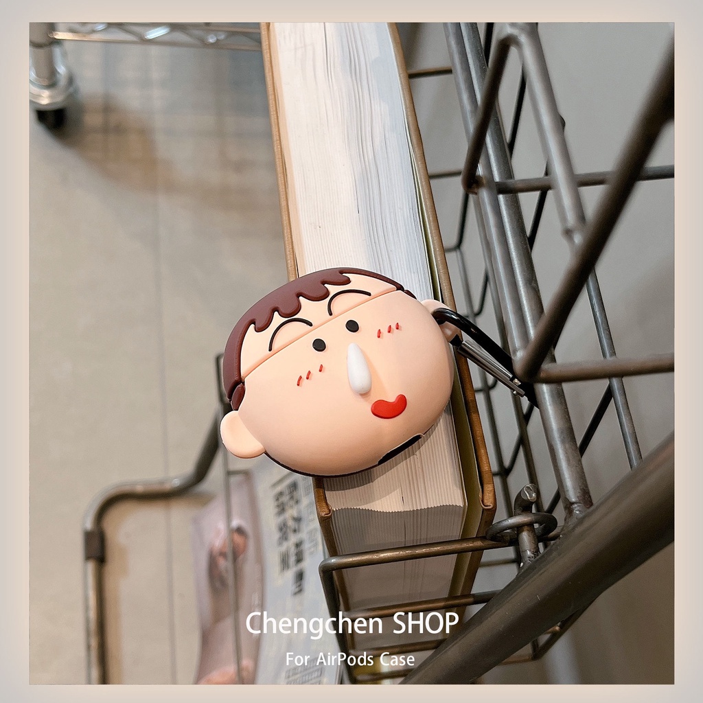 Vỏ Bảo Vệ Hộp Sạc Tai Nghe AirPods Pro2 2021 AirPods3 Hình Cậu Bé Bút Chì Shin-Chan Dễ Thương Ốp