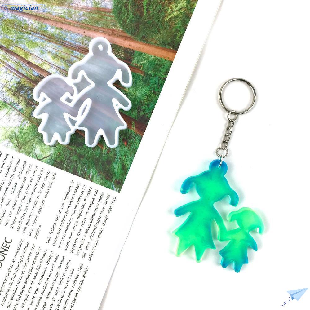 MAG Khuôn Silicone Làm Móc Khóa Thủ Công Hình Chị Em