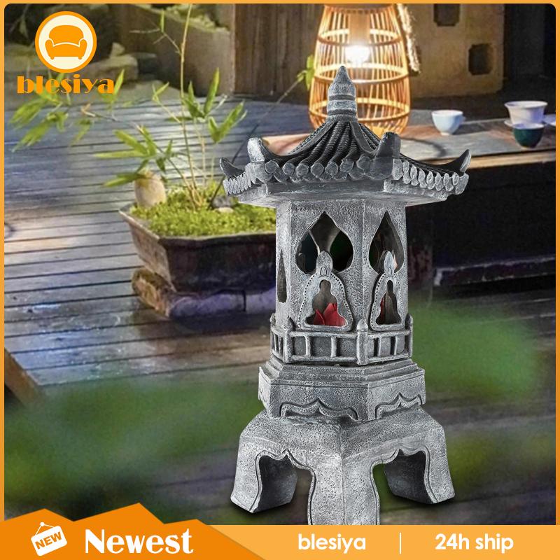 [Blesiya] Bức Tượng Đèn Lồng Năng Lượng Mặt Trời Polyresin Cho Lối Đi Nông Trại