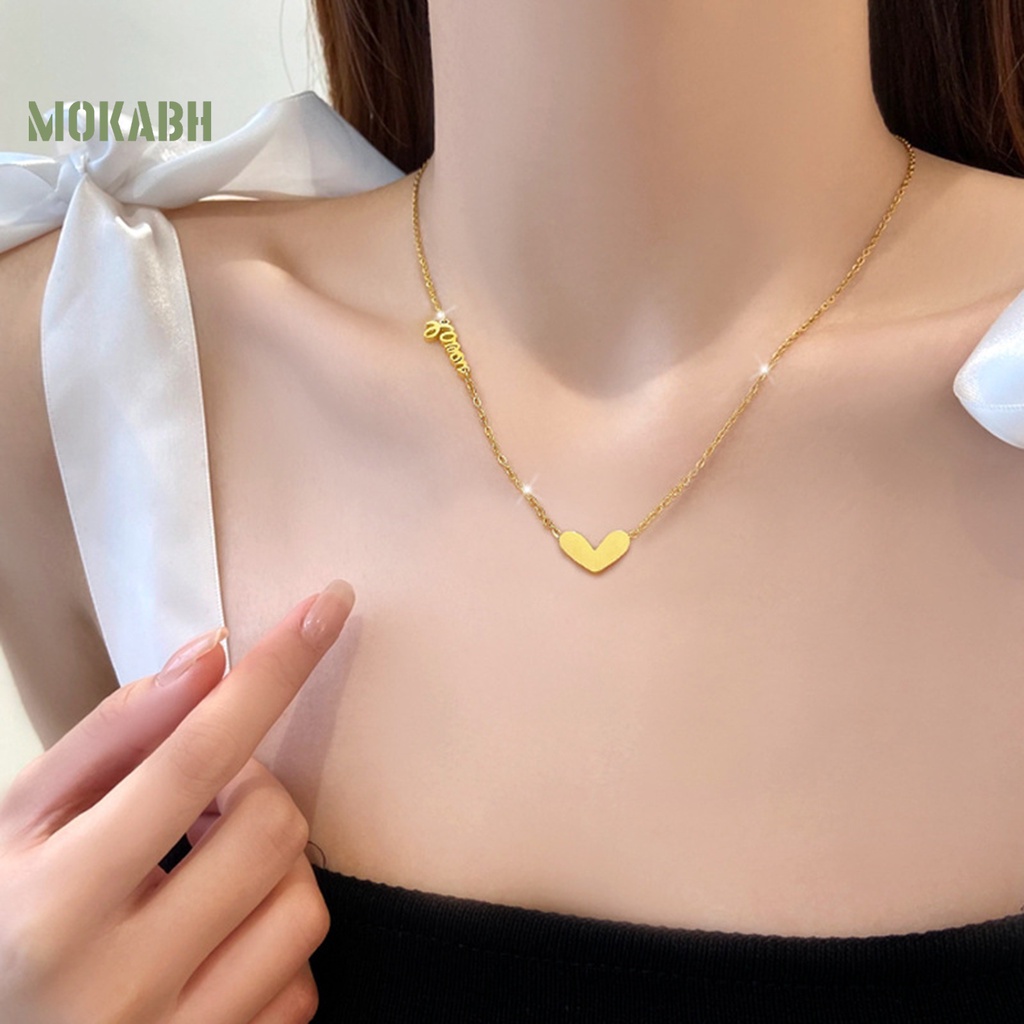 [Mok Abh] Vòng cổ Bằng Thép Titan Mặt Hình Học Không Phai Màu Sáng Không Độc Hại Thời Trang