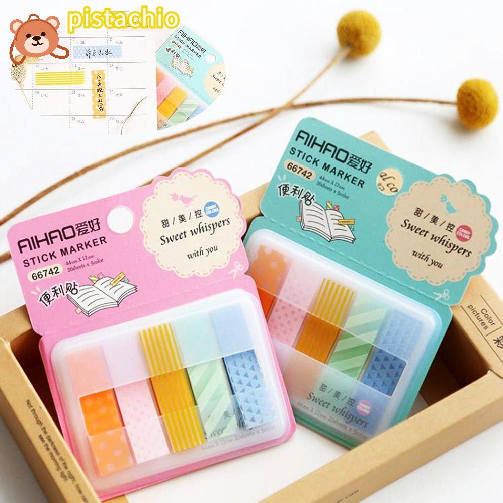 PISTA Set 2 Giấy Dán Ghi Chú Họa Tiết Dễ Thương Màu Sắc Ngẫu Nhiên DIY