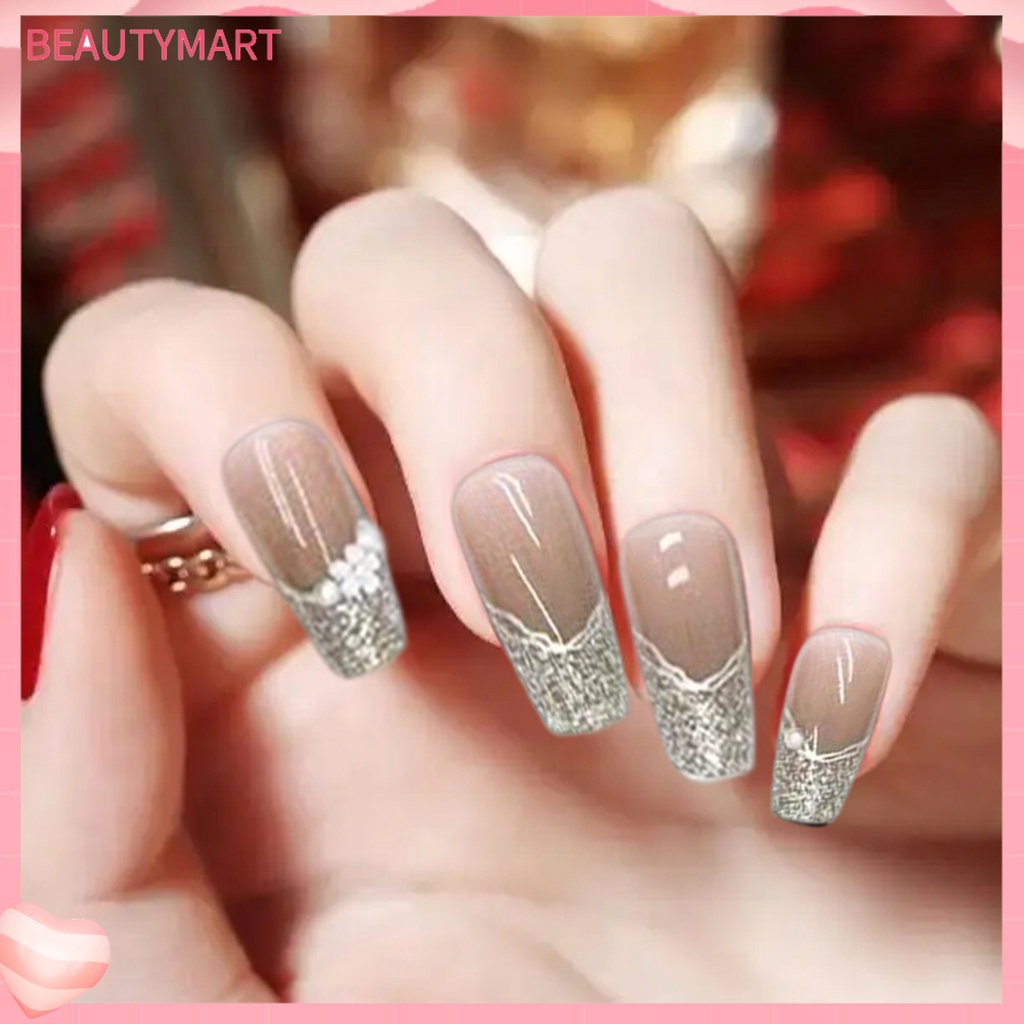 1 Bộ Móng Tay Giả Có Thể Tháo Rời Bề Mặt Mịn Màng DIY