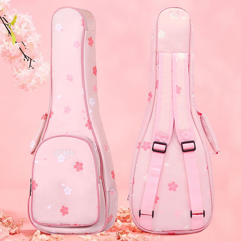 Túi Đựng Đàn Ukulele 26-Inch 23-Inch 9-Inch Dày Dặn Họa Tiết Hoa Anh Đào Xinh Xắn