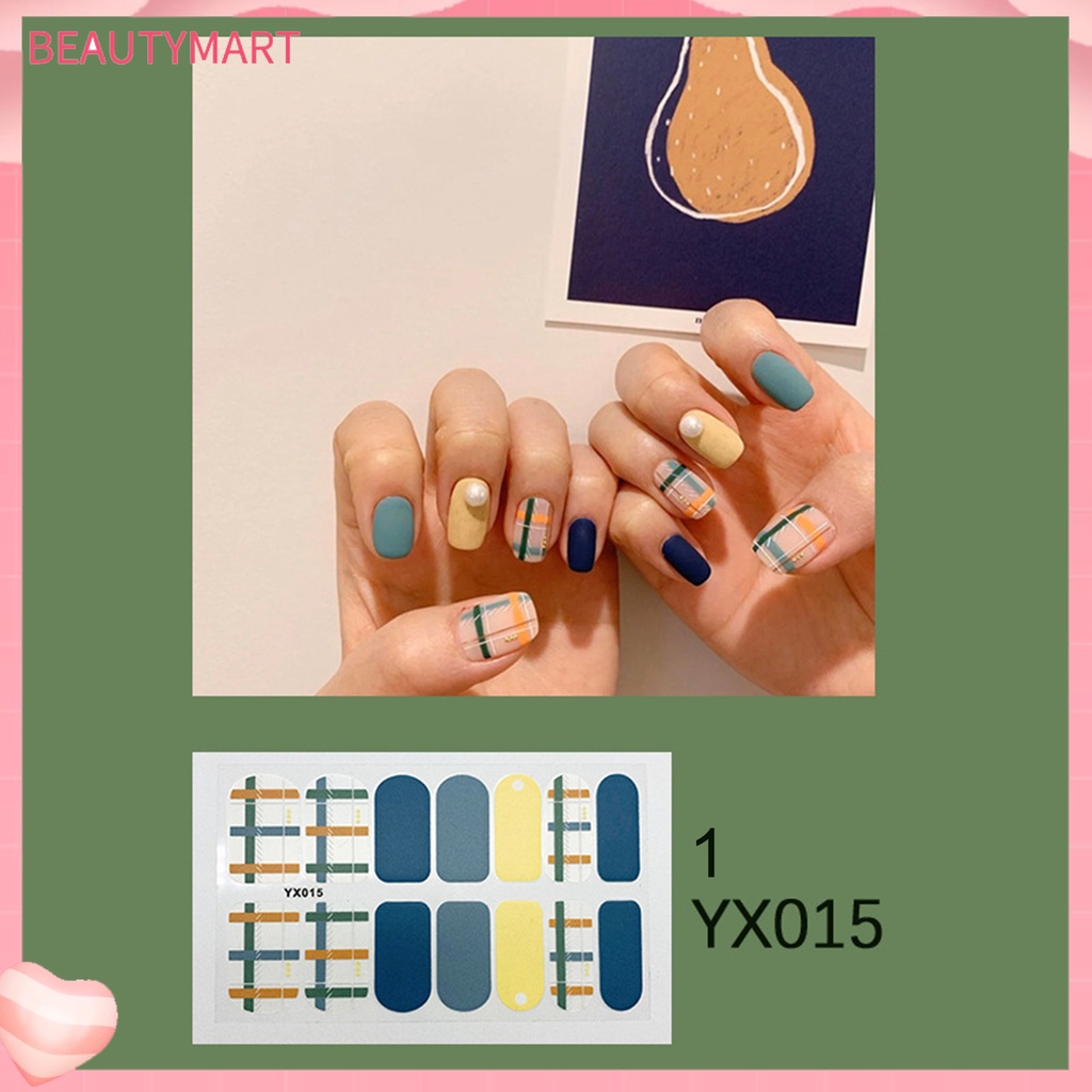 Bộ 7 Miếng Dán Móng Tay Màu Nhám Bao Phủ Toàn Diện Phong Cách Nhật Bản
