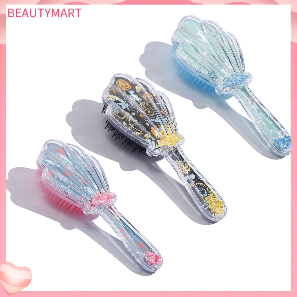 Lược Chải Tóc Đệm Khí Bằng Nhựa ABS Hình Sao Biển Màu Xanh Lá Kích Thước Nhỏ Gọn Dùng Tại Nhà