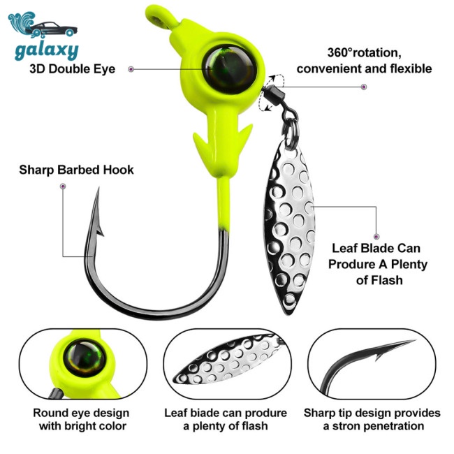 Galaxy Set 5 Mồi Giả Nhử Cá 3.5g 5g 7g 10g Gắn Kèm Móc Câu