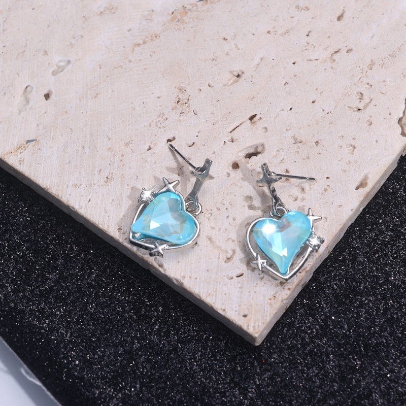 Bông Tai Hình Ngôi Sao / Trái Tim Đính Đá Thời Trang Vintage Hàn Quốc