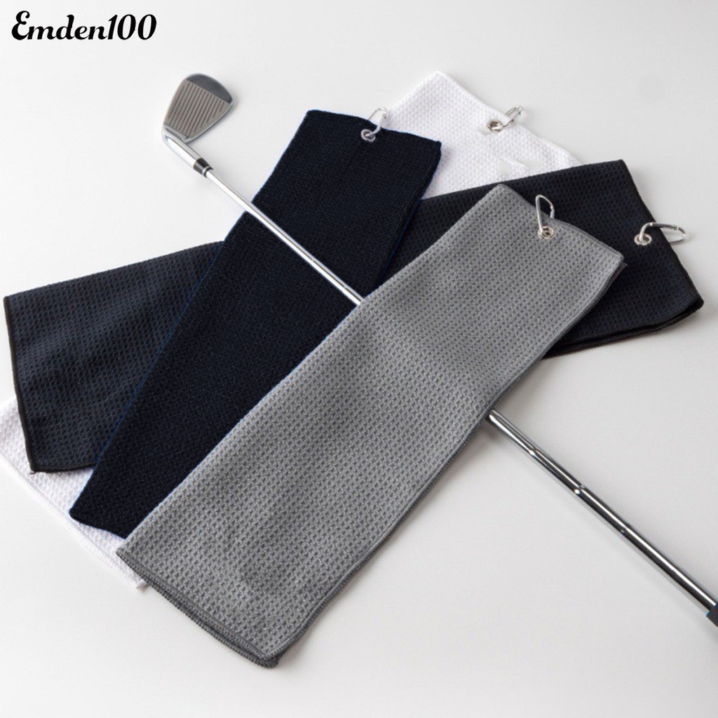 Emden Khăn Lau Mồ Hôi Không Lông Xù Siêu Sạch Sẽ Có Kẹp Làm Sạch Hiệu Quả Nhanh Khô Họa Tiết Waffle Dành Cho Gậy Đánh Golfer