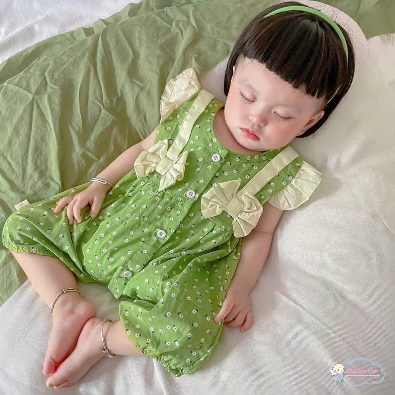 Bộ Áo Liền Quần Bằng Cotton Thoáng Khí Dành Cho Bé Gái