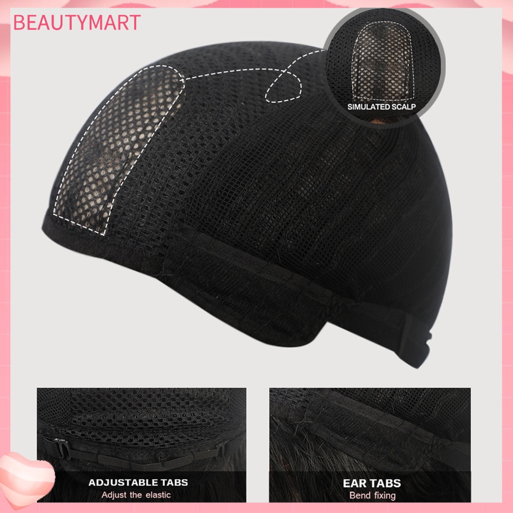 Bộ Tóc Giả Dài Mềm Mại Thoáng Khí Màu Đen Dùng Hóa Trang Gợn Sóng Dành Cho Nữ