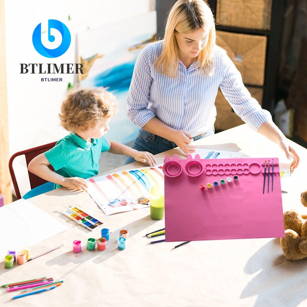 BTLIMER Bảng Silicone Đựng Màu Nước Chống Dính