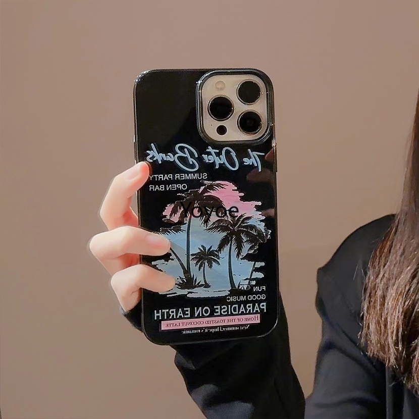 Ốp Điện Thoại Silicone Mềm Chống Sốc In Hình Bãi Biển Cho iPhone 14 13 11 12 XR Pro Max 14 Plus X XS XR 7 8 Plus