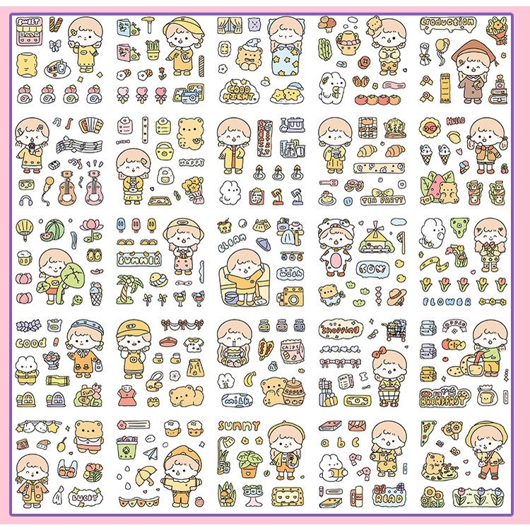 1 Tấm Sticker Dán Trang Trí Dễ Thương Chống Thấm Nước