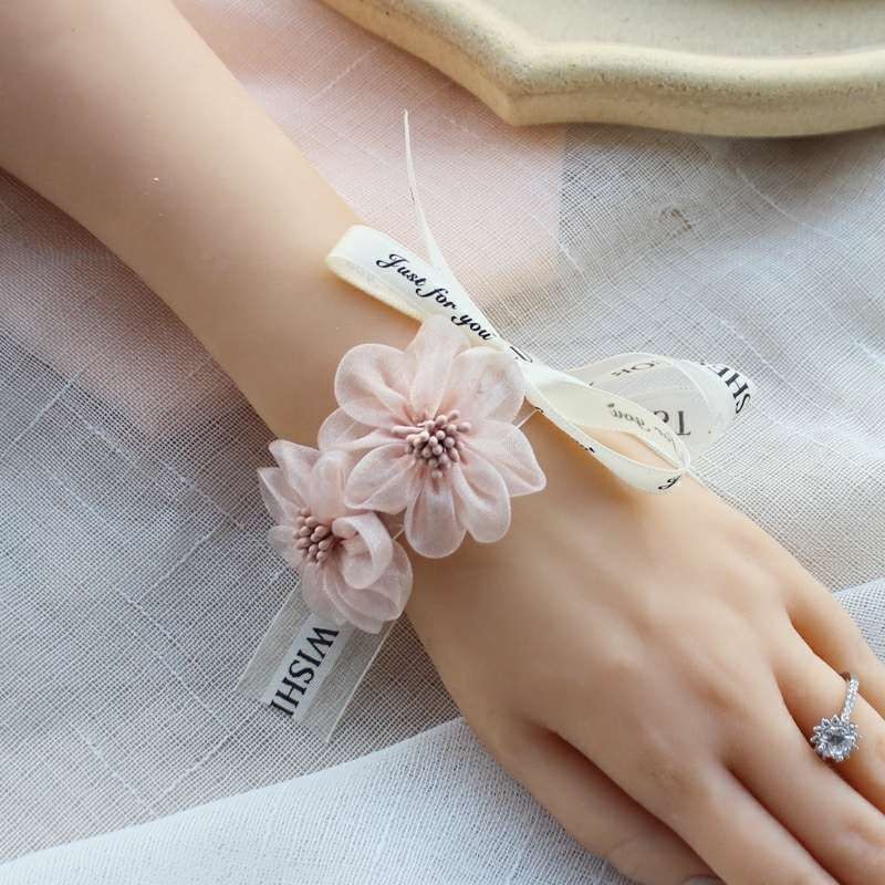 Vòng Hoa Đeo Tay Cô Dâu / Phù Dâu / Phù Dâu / Hoa Hồng Kiểu Hàn Quốc