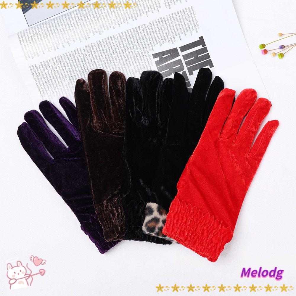 MELODG Găng Tay Nhung Thời Trang Thu Đông Dành Cho Nữ