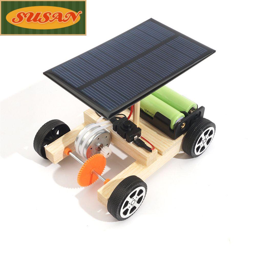 SUSANS Bộ Đồ Chơi Lắp Ráp Xe Điện Bằng Gỗ Sử Dụng Năng Lượng Mặt Trời Cho Bé