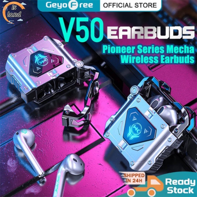 [IS] Tai Nghe Chụp Tai V50 Mecha Series Bluetooth Không Dây Âm Thanh Nổi Thấp Chống Thấm Nước Chống Ồn