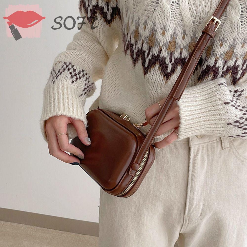 Túi Đeo Chéo Bằng Da Phong Cách Retro Thời Trang Cho Nữ