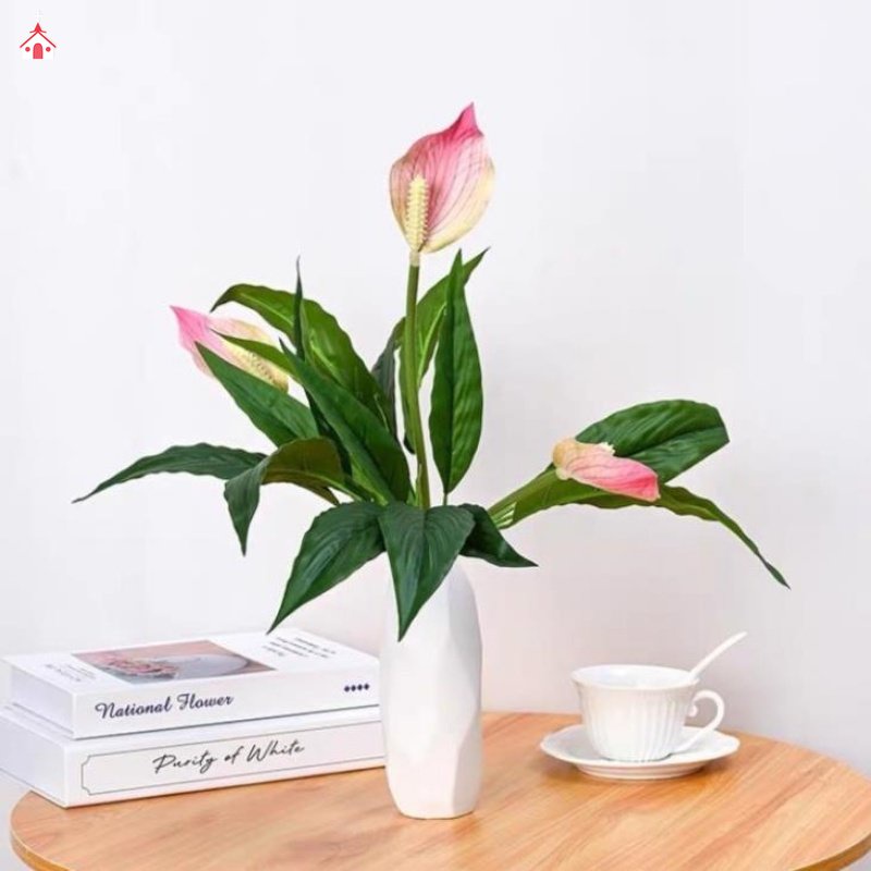 Hoa giả decor Cây Lan Ý 3 Bông- Cây Giả Trang Trí Nội Thất YK