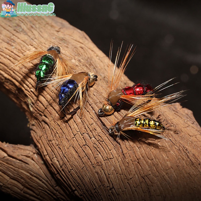 10 Mồi Giả Câu Cá Hình Côn Trùng Bằng Thép Carbon