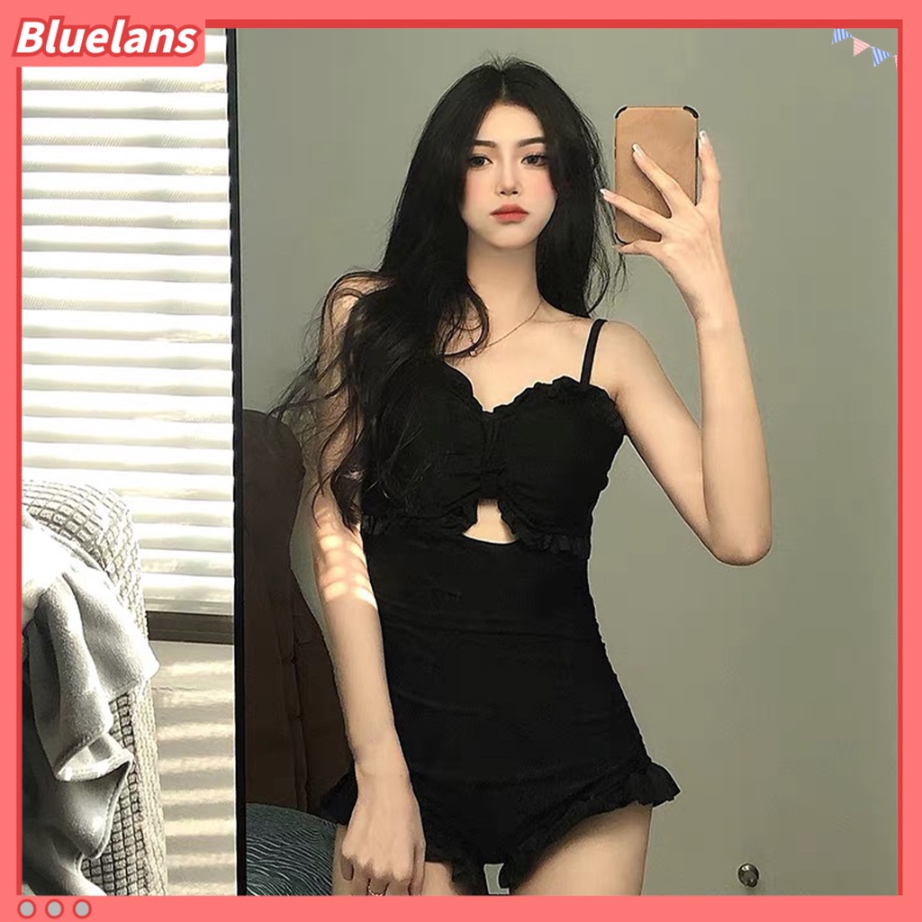 [BLS] Bộ Đồ Bơi Một Mảnh Che Bụng Một Mảnh Khoét Rỗng Phối Bèo Cho Nữ