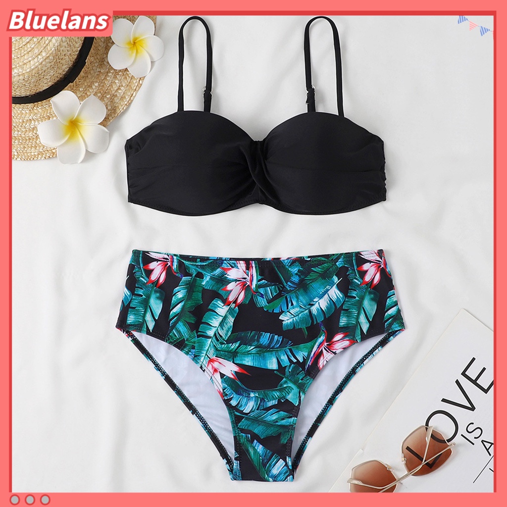 1 Bộ Bikini Hai Mảnh Họa Tiết Hoa Có Thể Điều Chỉnh Cho Nữ
