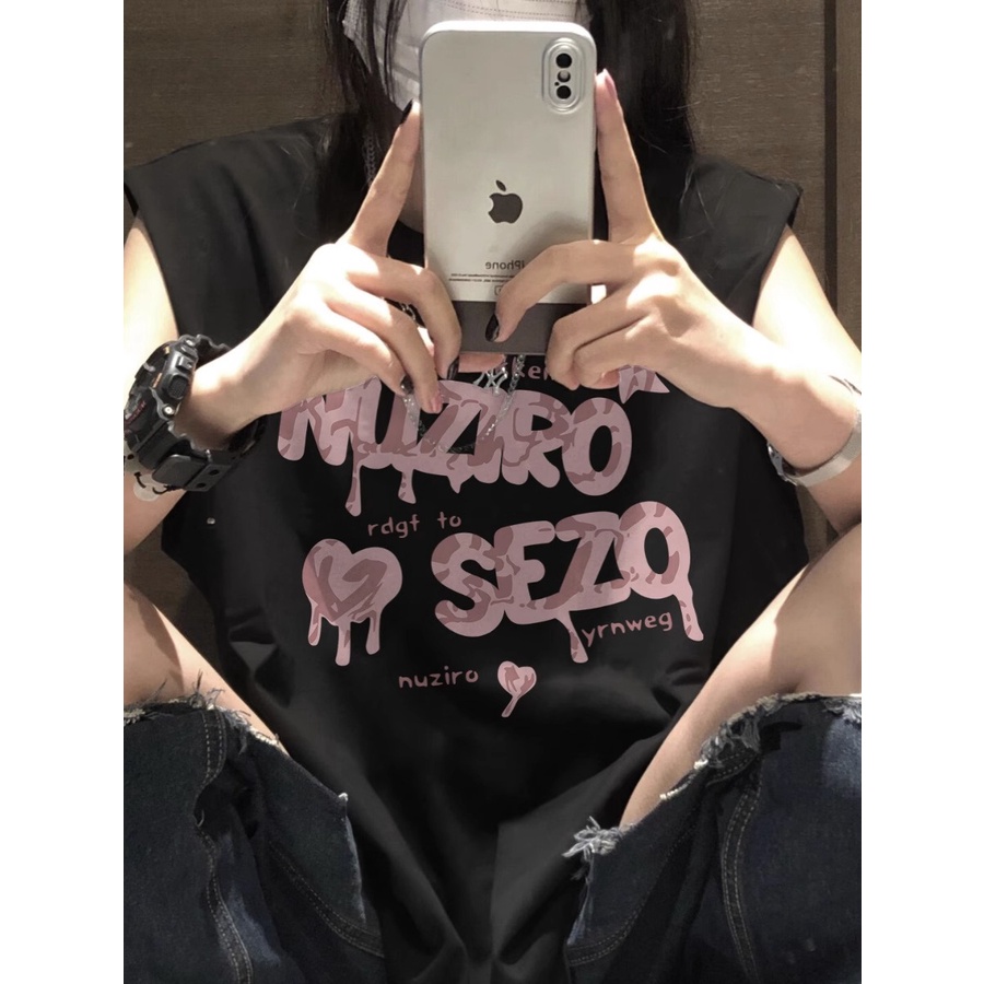 NRVP Áo Thun Nữ Không Tay 100% Cotton Thời Trang Hàn Quốc