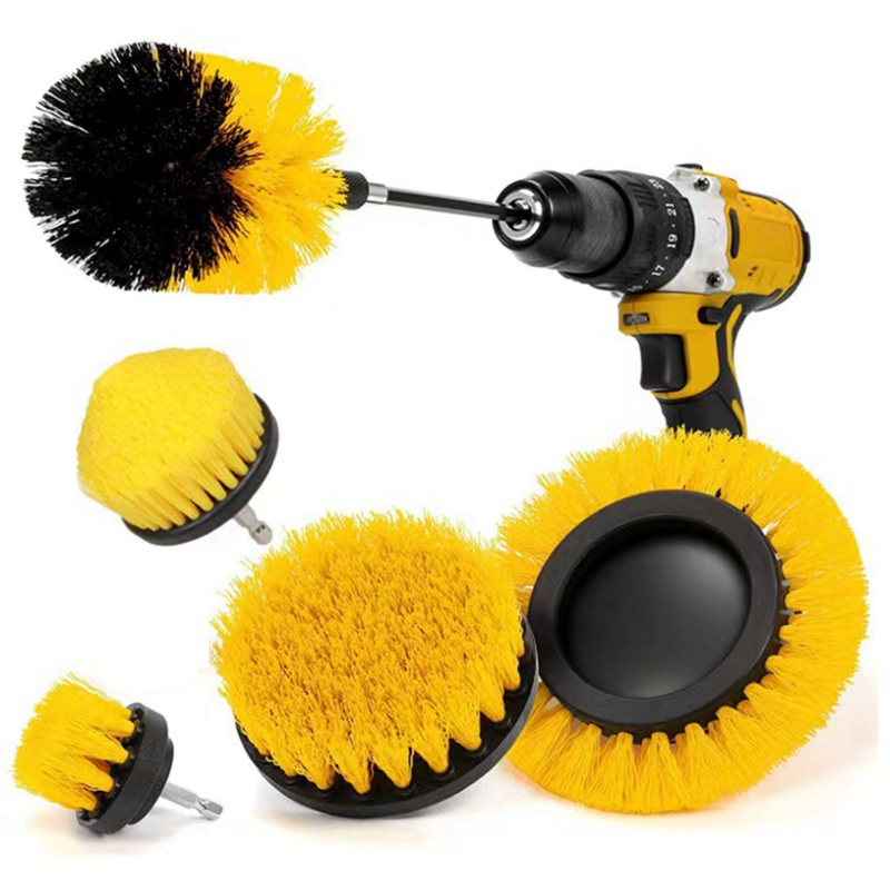 Bộ Bàn Chải Vệ Sinh Gắn Máy Khoan Kèm 1 Đầu Nối Dài Gắn Máy Khoan Tiện Dụng