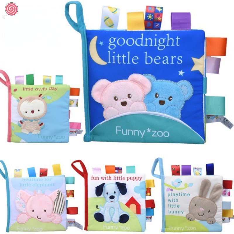 Sách Vải Hình Khỉ Hoạt Động Cảm Ứng Và Cảm Giác Không Gây Tiếng Ồn Có Vòng Giấy Đồ Chơi Giáo Dục Cho Bé - HSU