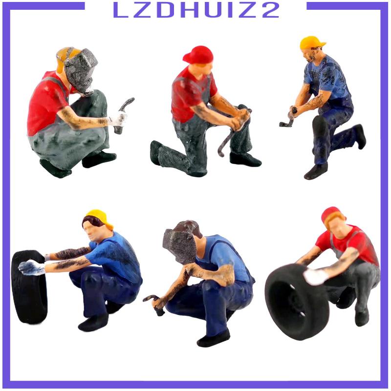 Mô Hình Người Ngồi Trên Bánh Xe Màu Xanh Dương Tỉ Lệ 1 / 64 Trang Trí Nhà Búp Bê