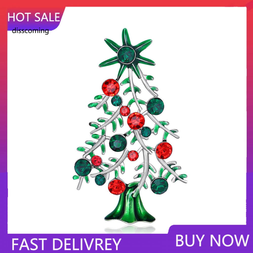 Áo Khoác SL SL Kiểu Dáng Trẻ Trung Năng Động| Toàn Bộ Trâm Cài Áo Hình Cây Thông Giáng Sinh Đính Kim Cương Giả